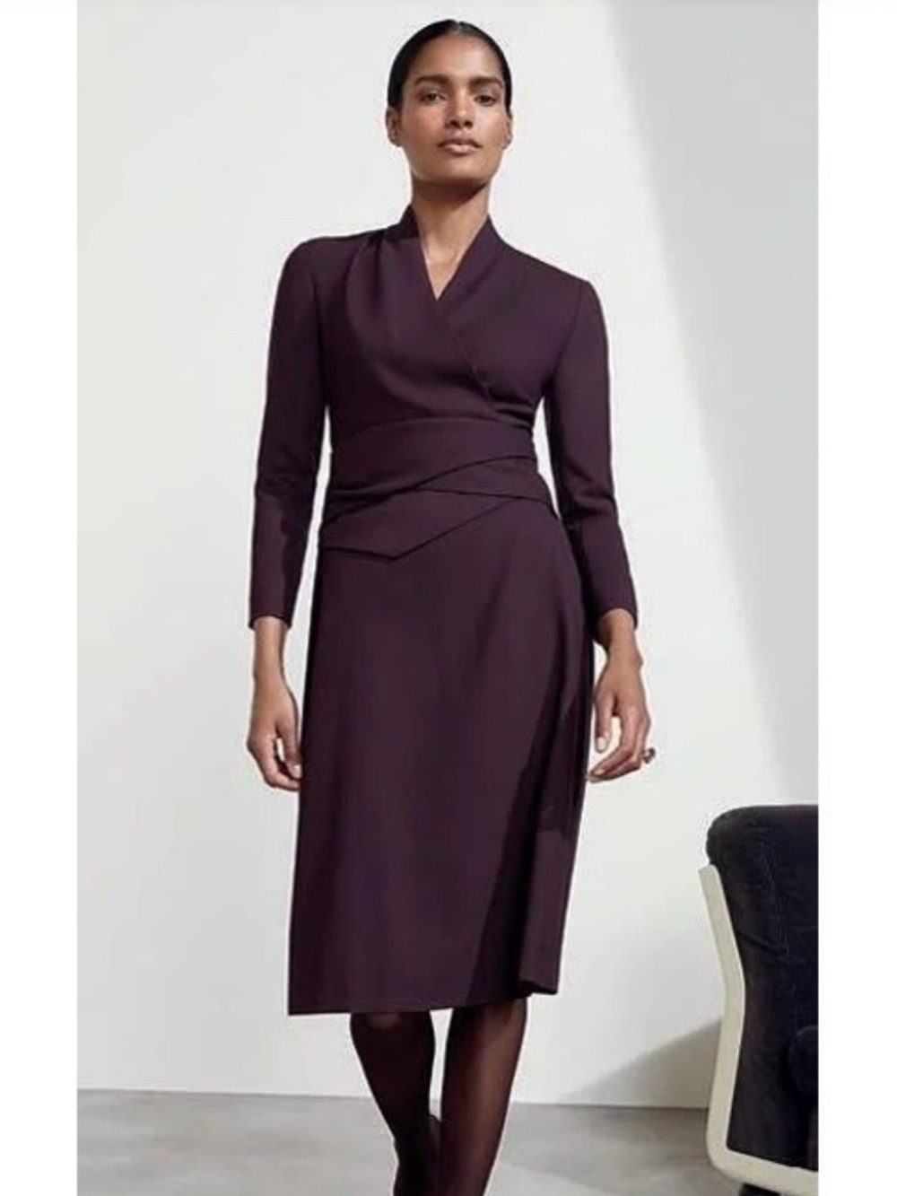 The Fold London Westbury plum dress